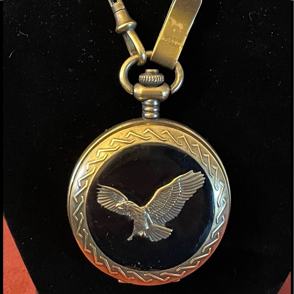 Antique Benrus Eagle Pocket Watch with Watch Chain